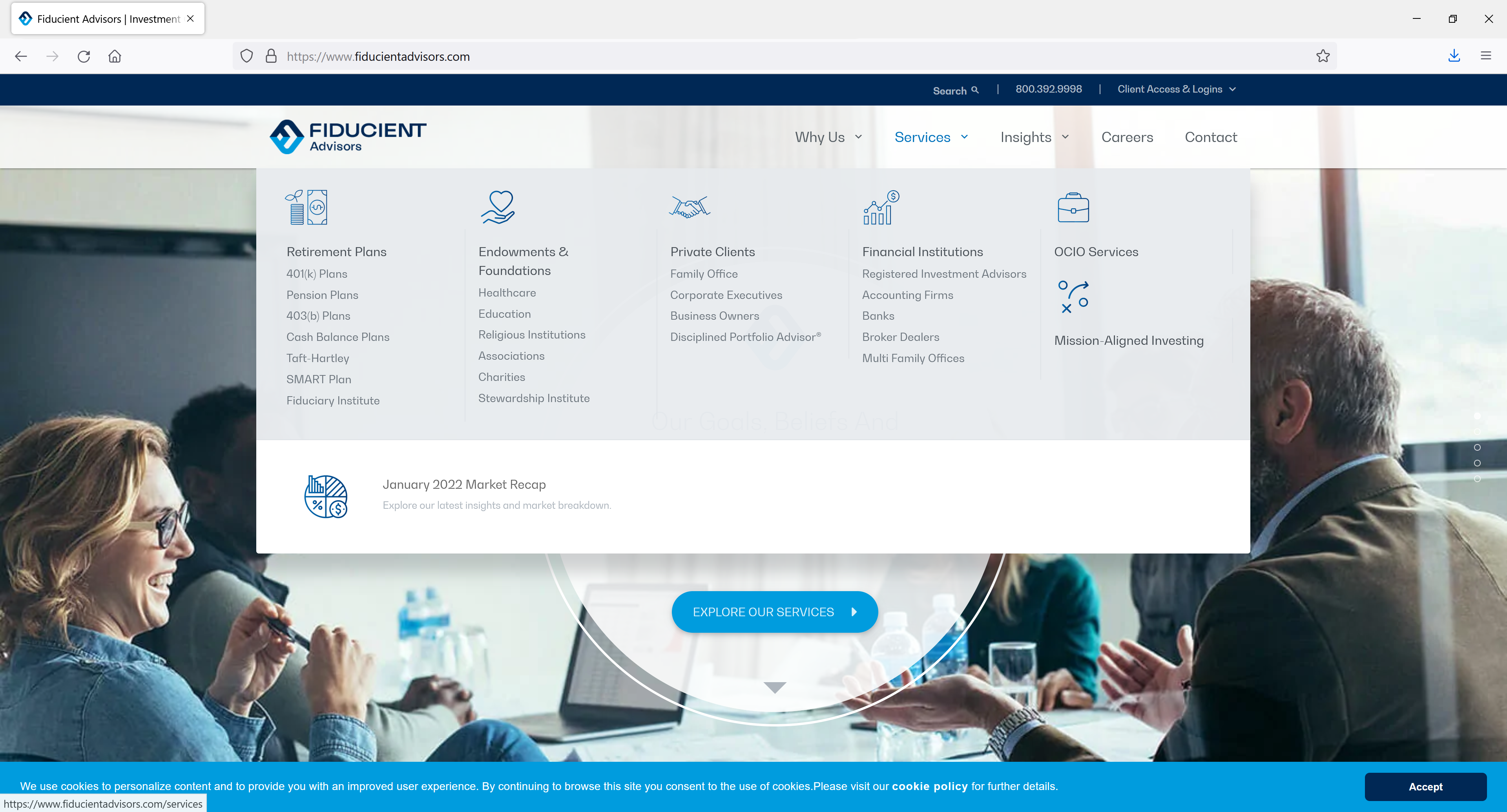 Fiducient Advisors Menu